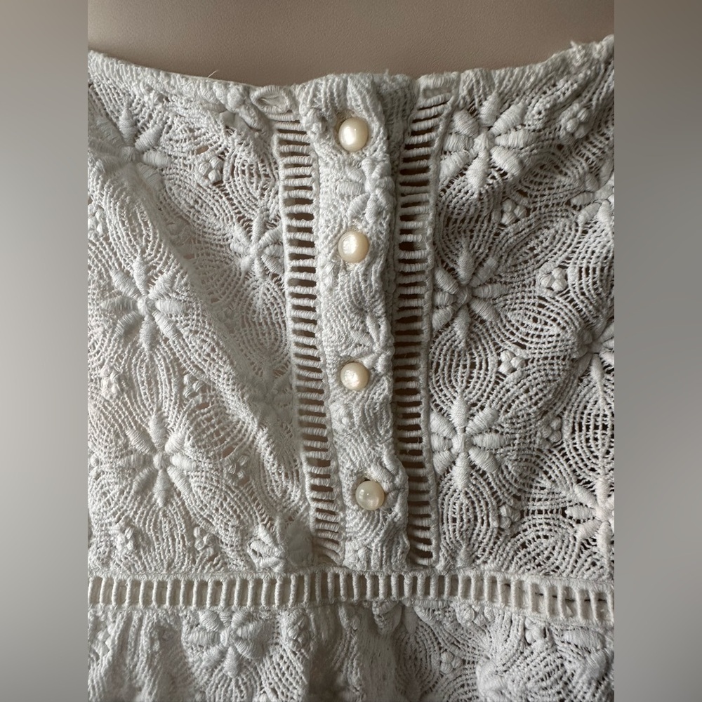 Sézane White Crochet Blouse Amande - Picture 6 of 6